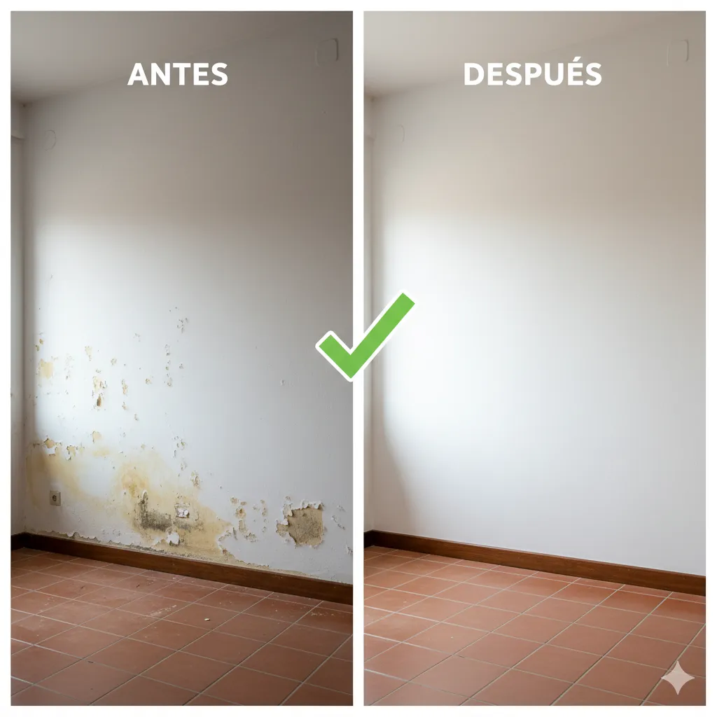 Antes y después de humedades por capilaridad